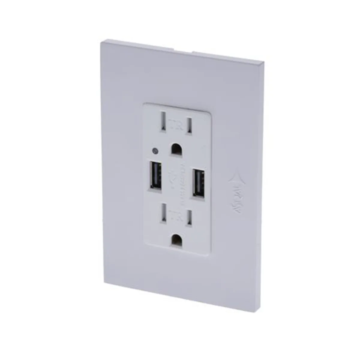 Tomacorriente Doble USB 15A/125V + USB 4.2A Astral blanco