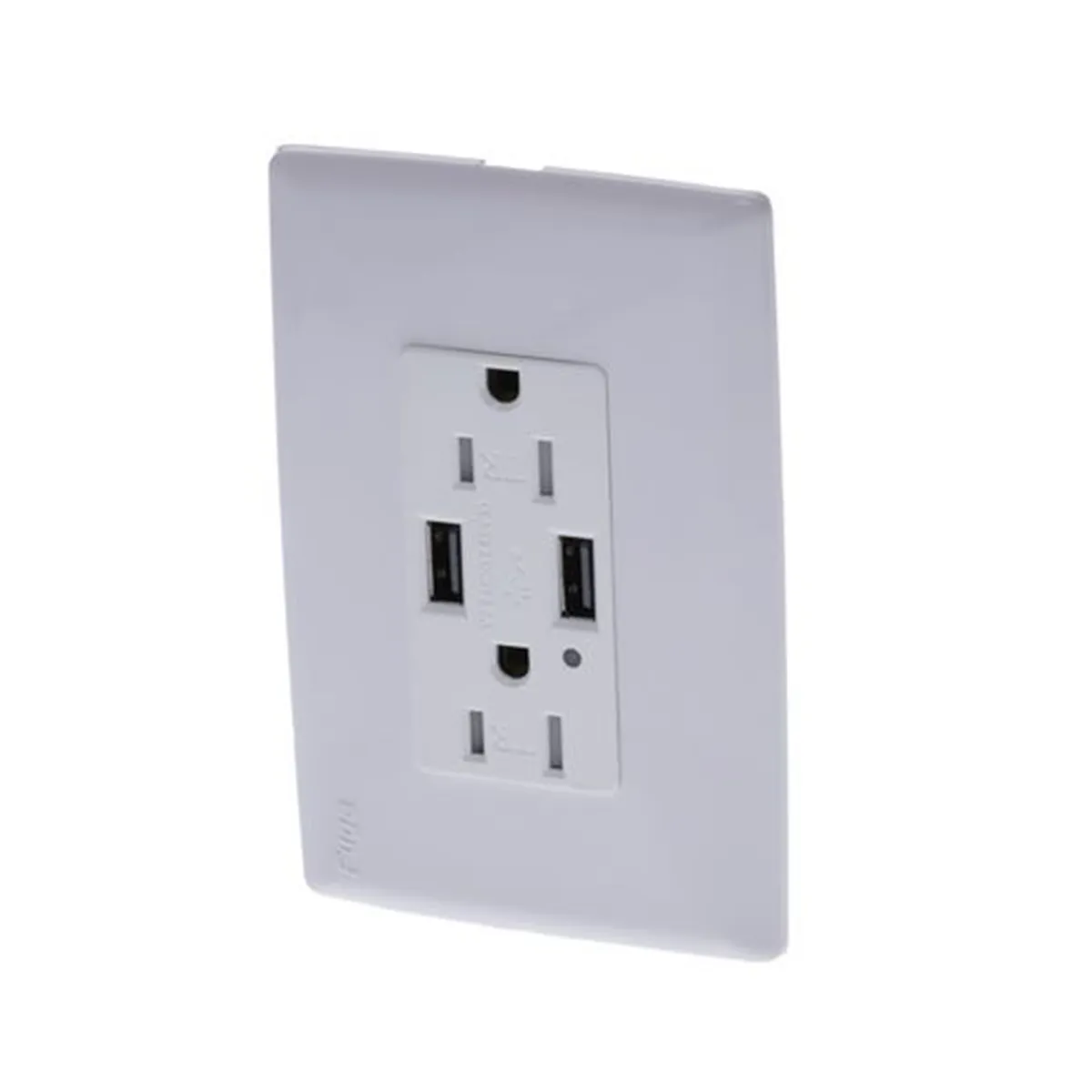 Tomacorriente doble + USB Fuga blanco 15A/125V + USB 4.2A