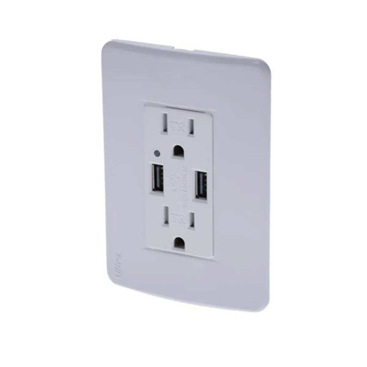 Tomacorriente doble USB Ultra blanco 15A/125V + USB 4.2A