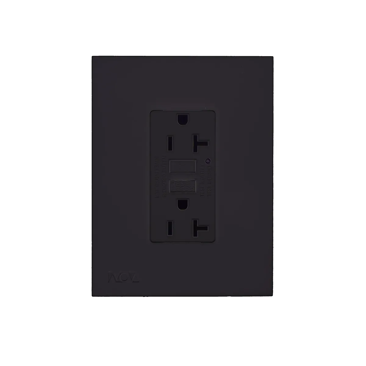 Tomacorriente doble GFCI  Nova negro mate 20A/125V